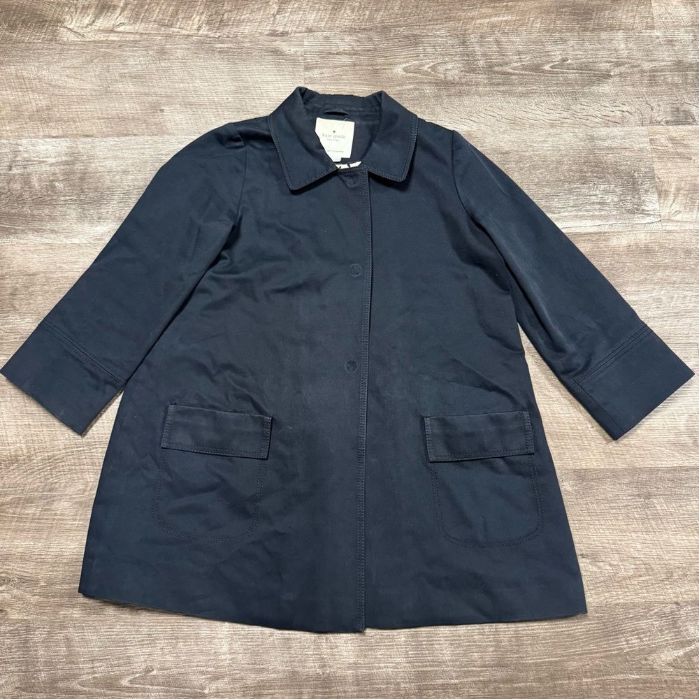 Kate Spade New York Navy Vintage 3/4 Sleeves Coat Size Large